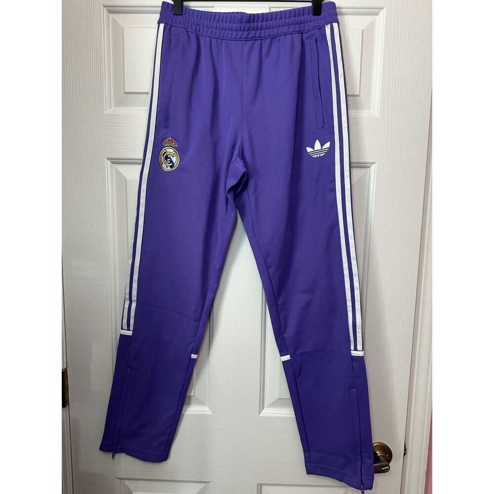Size M Adidas Real Madrid LFSTLR Track Pants KC7787 Men's Originals Purple NEW